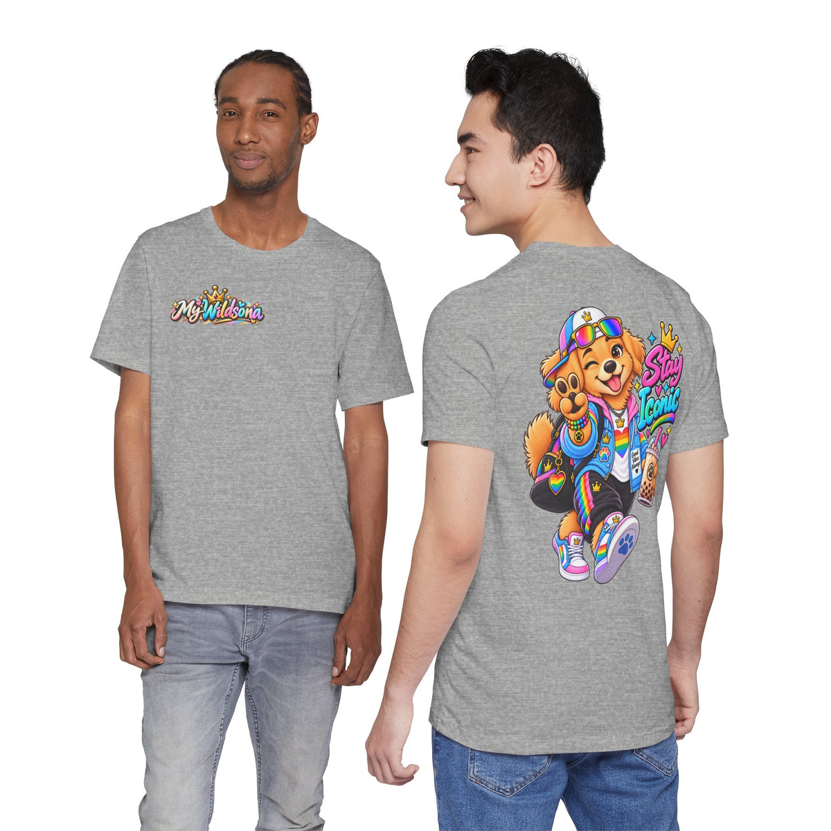 Cute Cartoon Big Personality Dog Tee — Trendy Boba Lover Graphic T-Shirt