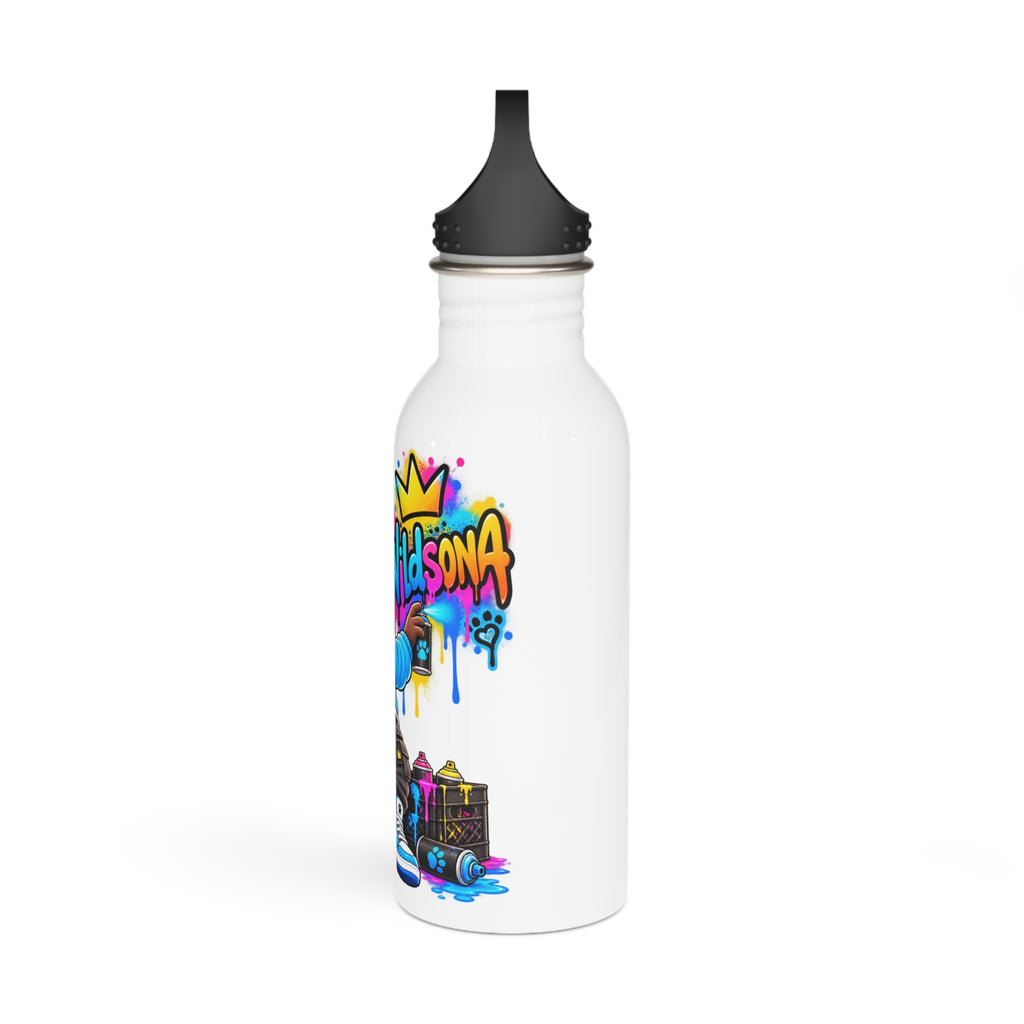 Mischievous Raccoon Graffiti Stainless Steel Water Bottle – Urban Street Art Drink Bottle