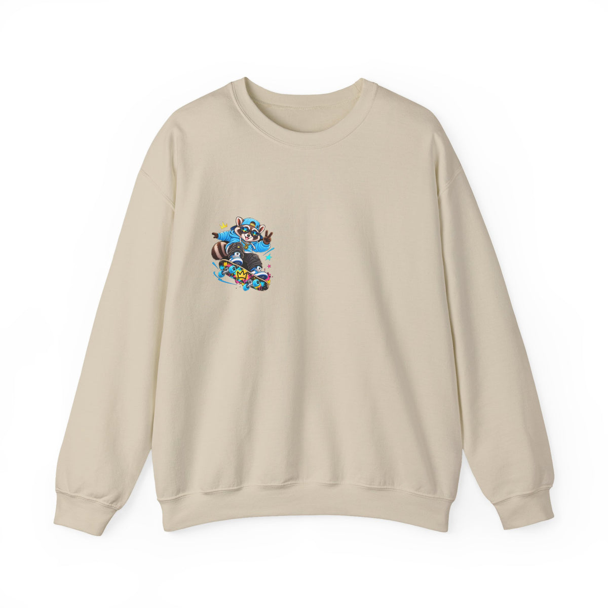 Whimsical Blue Cat Galaxy Crewneck Sweatshirt