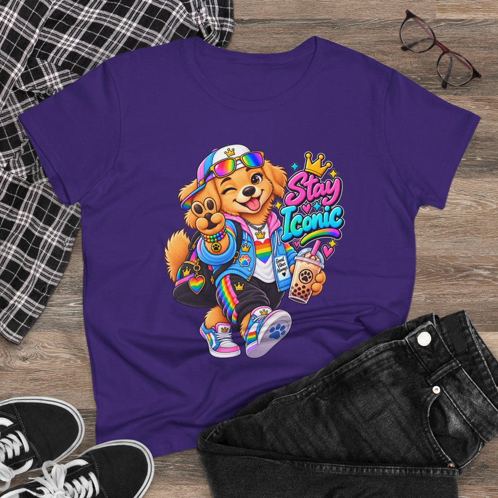Stay Iconic Dog Graphic Tee — Cute Retro Teddy Bear Design
