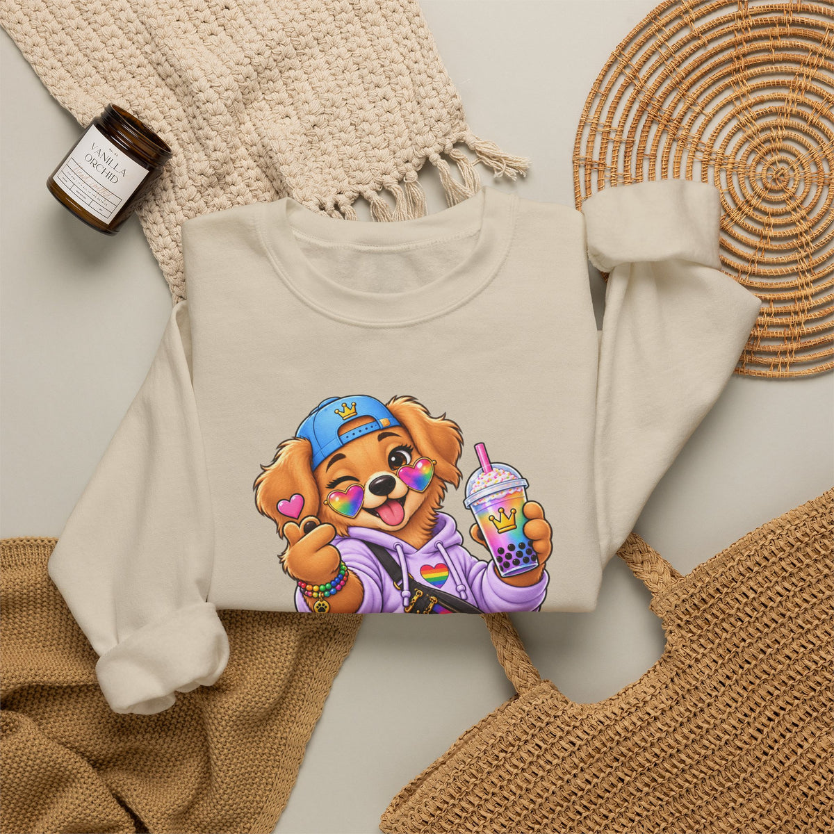 Cute Big Personality Hip-Hop Dog Crewneck Sweatshirt