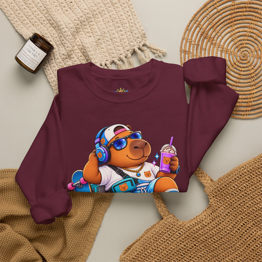 Sonny Capybara Graphic Sweatshirt — "Low Key Slayin' It"