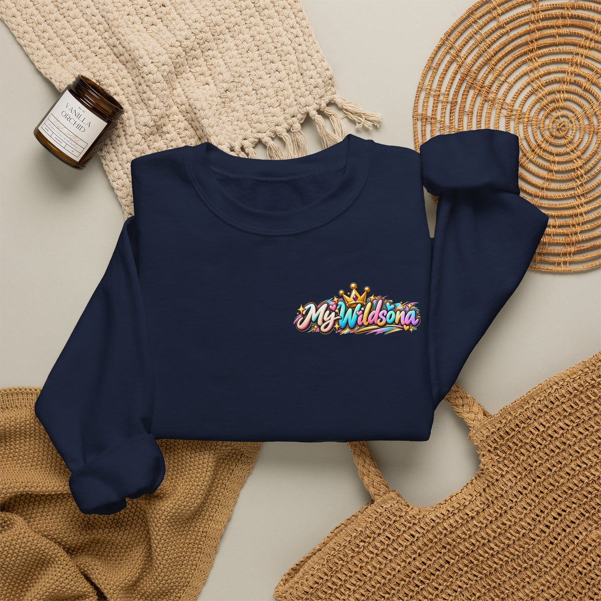 Graphic Sweatshirt — 'My Wildsona' Cute Colorful Dog with Big Personality Character Crewneck
