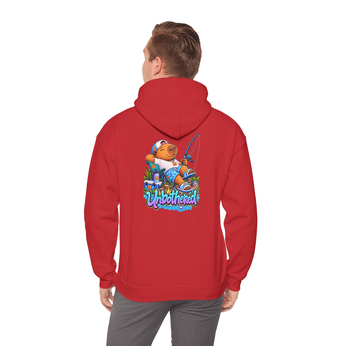 Relaxing Unbothered Capybara Hoodie – Chill Vibes Graphic Sweatshirt