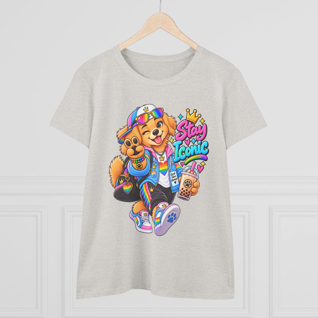 Stay Iconic Dog Graphic Tee — Cute Retro Teddy Bear Design