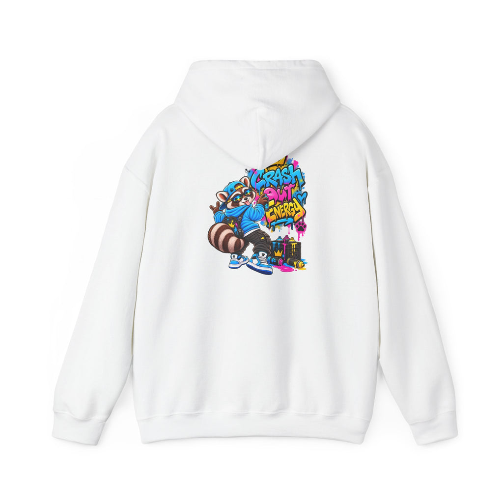 Raccoon Street Art Hoodie – 'Bright Energy' Graffiti Graphic Sweatshirt