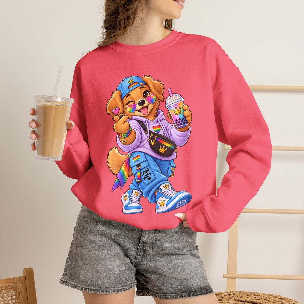 Cute Big Personality Hip-Hop Dog Crewneck Sweatshirt