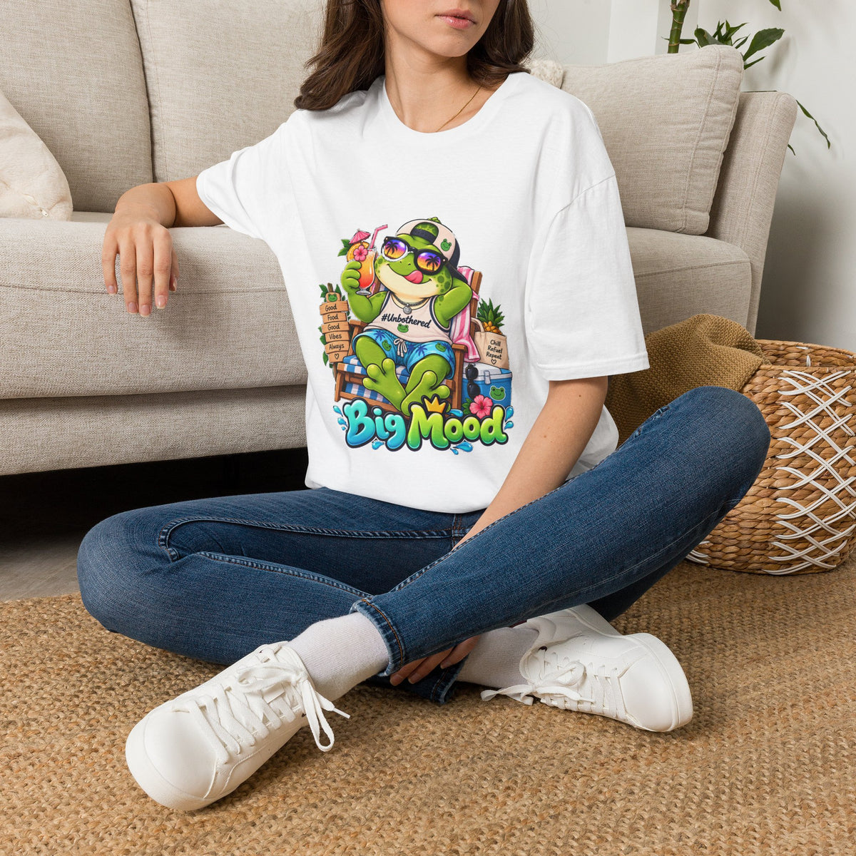Big Mood Frog T-Shirt — Chill Cartoon Frog Graphic Tee