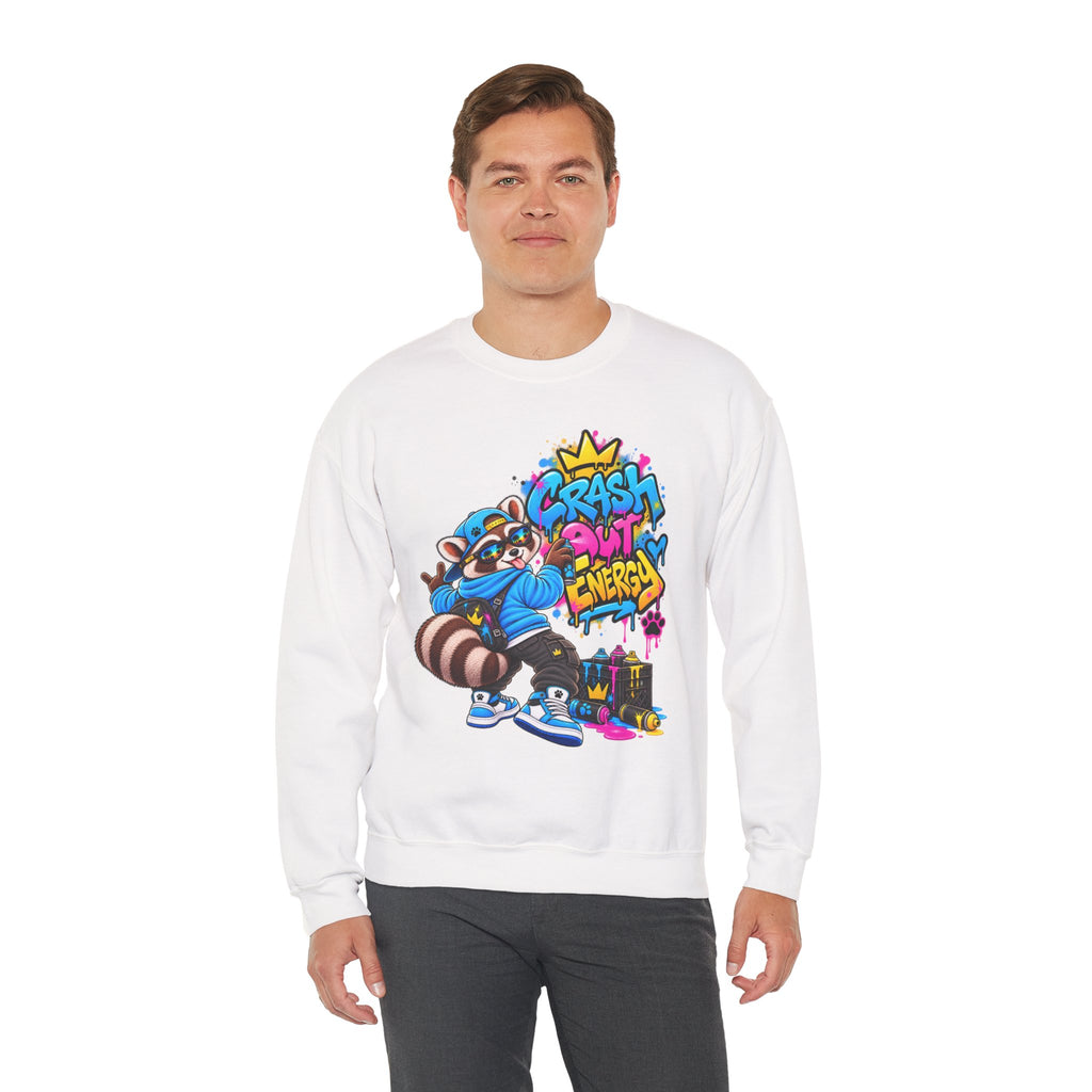 Crash Out Energy Crewneck Sweatshirt — Urban Raccoon Streetwear