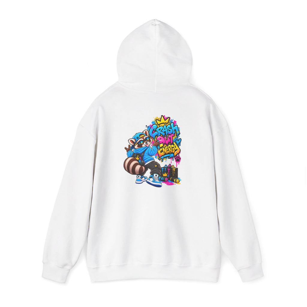 Raccoon Street Art Hoodie – 'Bright Energy' Graffiti Graphic Sweatshirt