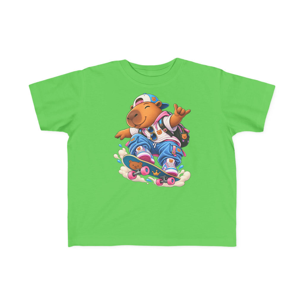 Toddler Capybara Skate T-Shirt — Cute Skateboarding Capybara Tee for Kids
