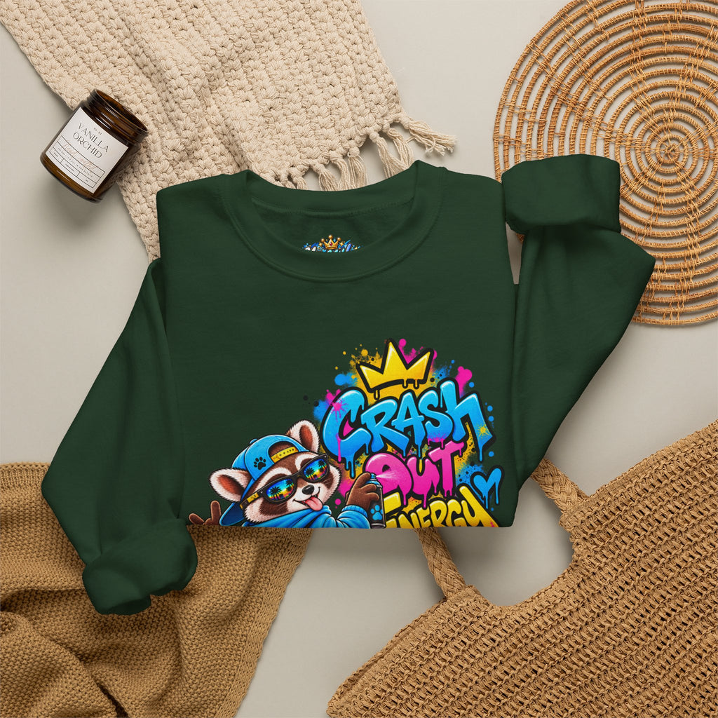 Crash Out Energy Crewneck Sweatshirt — Urban Raccoon Streetwear