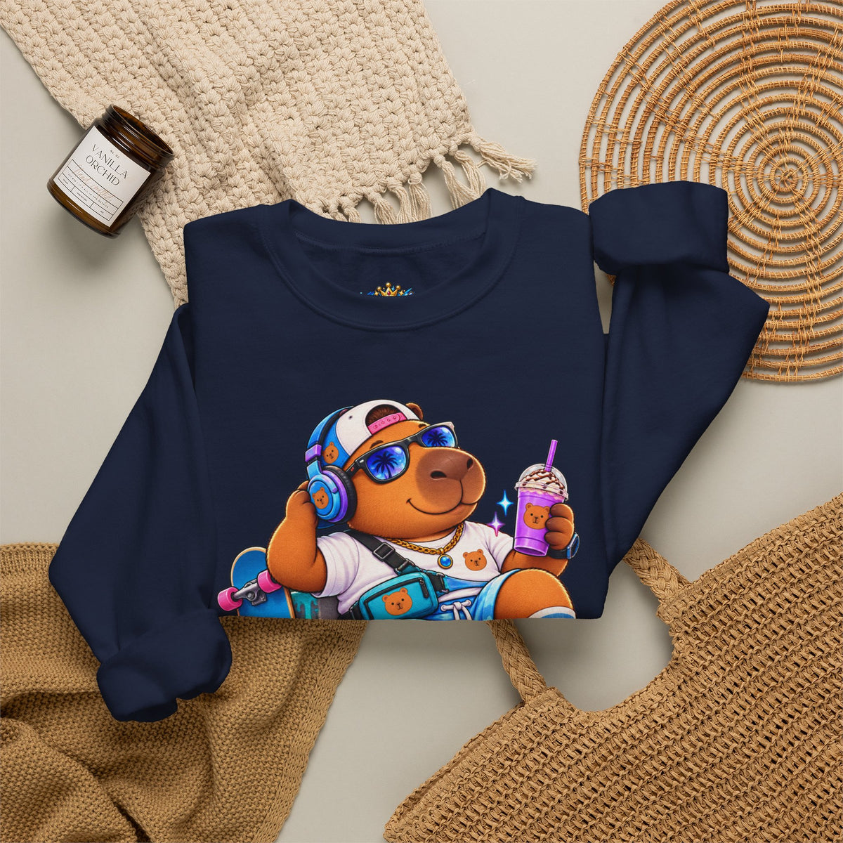 Sonny Capybara Graphic Sweatshirt — "Low Key Slayin' It"