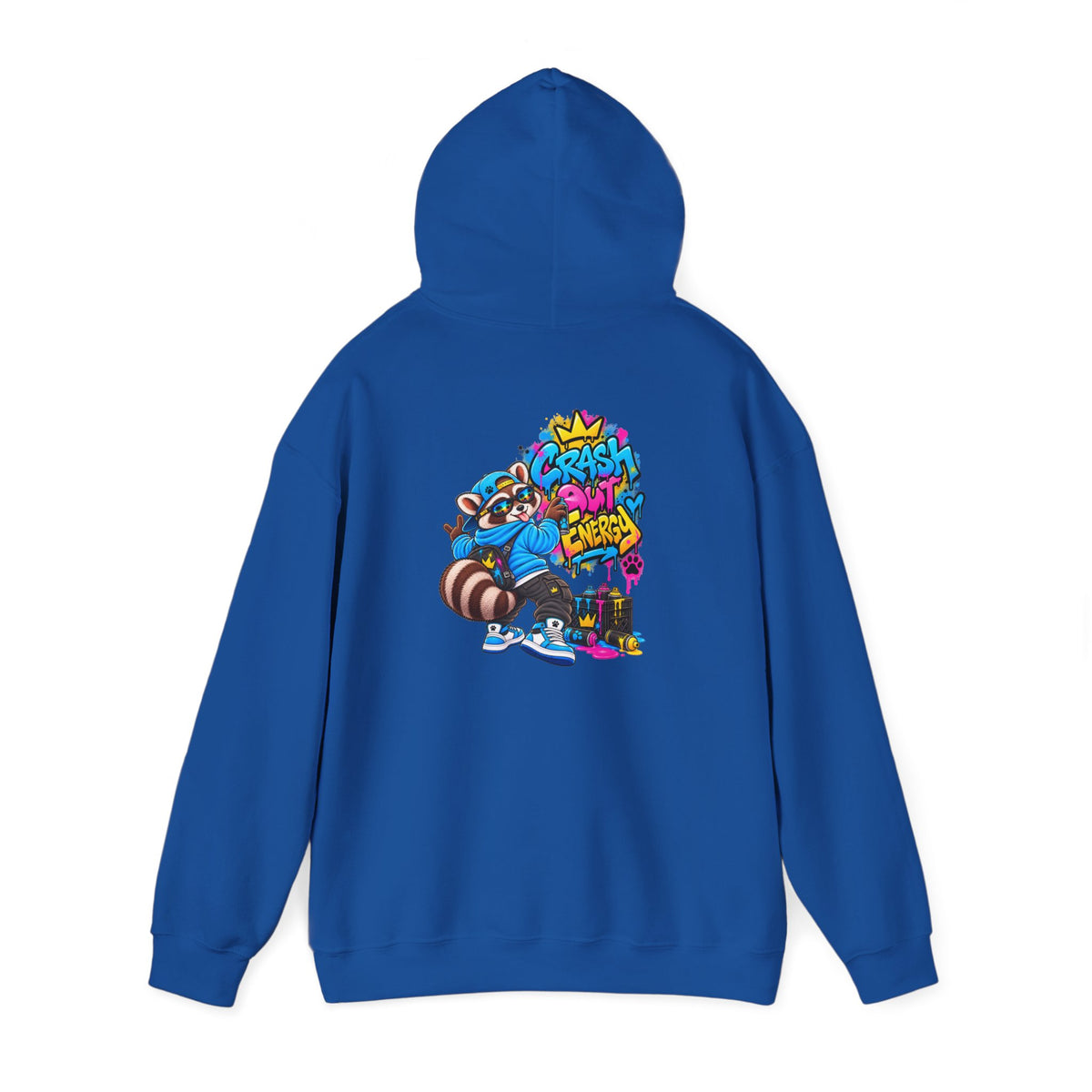 Raccoon Street Art Hoodie – 'Bright Energy' Graffiti Graphic Sweatshirt