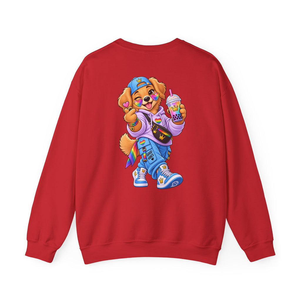Graphic Sweatshirt — 'My Wildsona' Cute Colorful Dog with Big Personality Character Crewneck