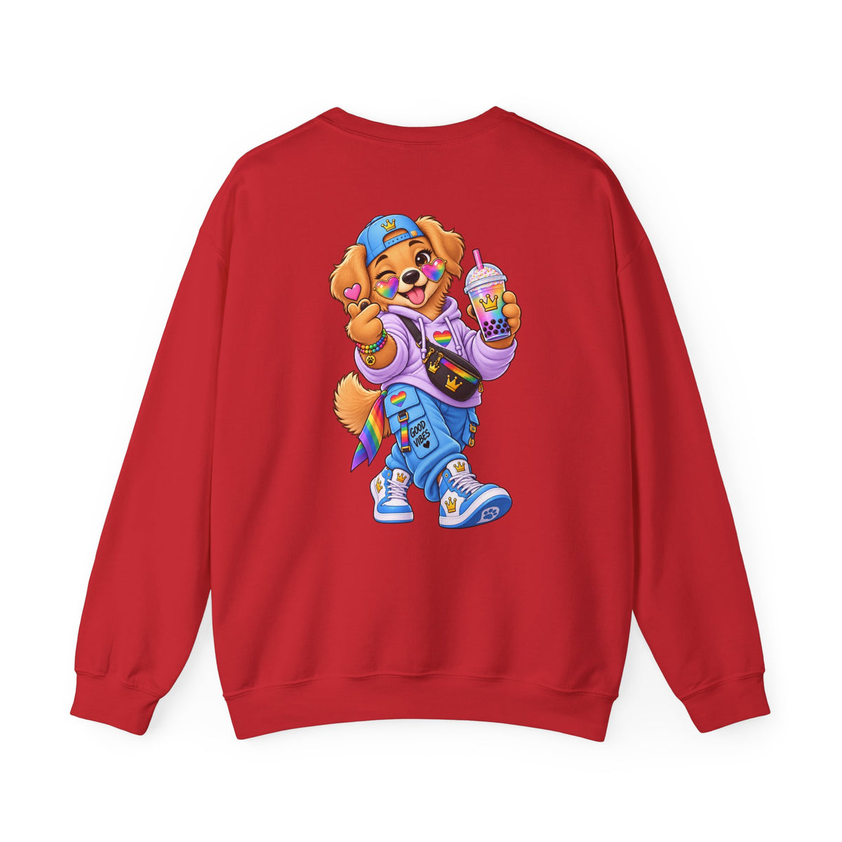 Graphic Sweatshirt — 'My Wildsona' Cute Colorful Dog with Big Personality Character Crewneck