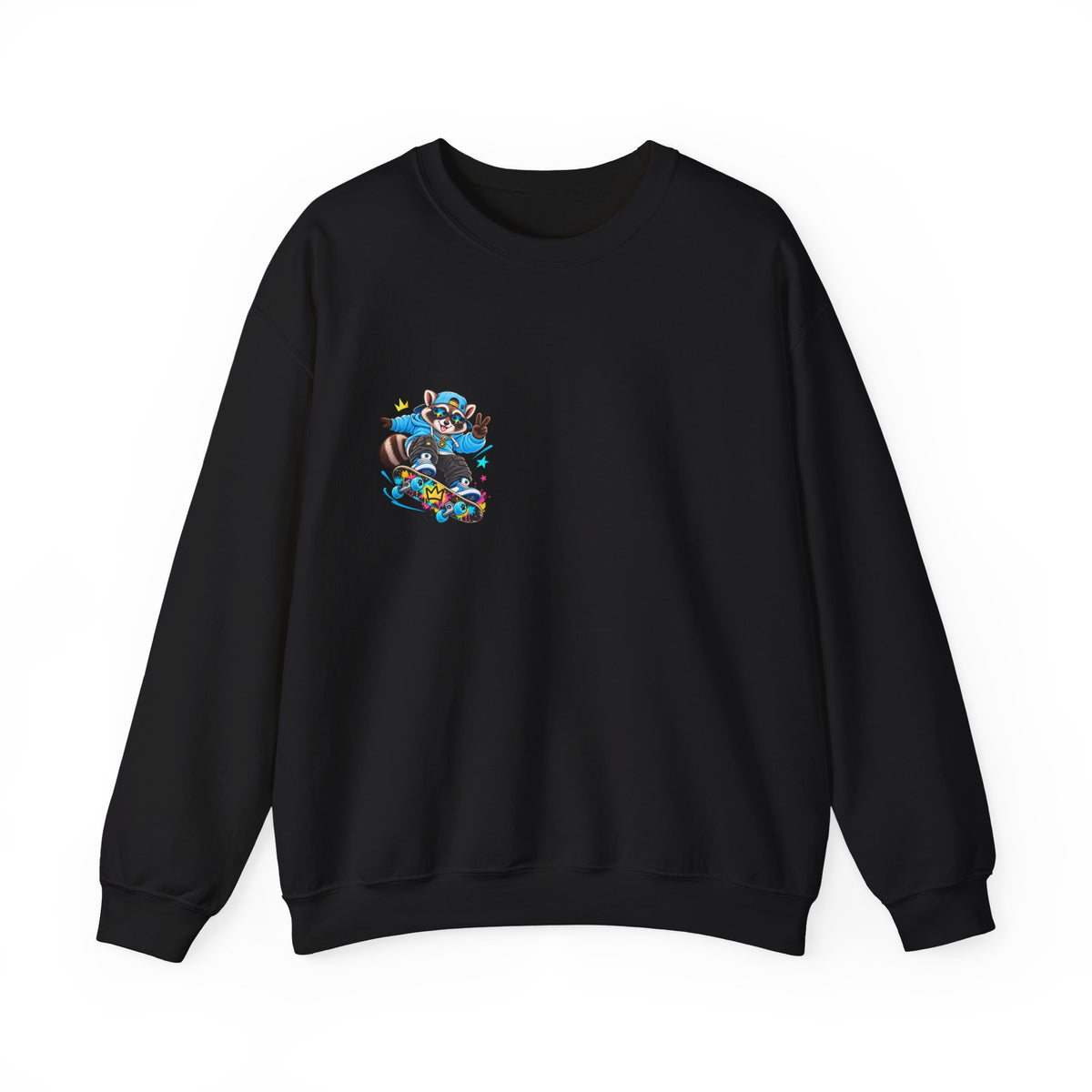 Whimsical Blue Cat Galaxy Crewneck Sweatshirt