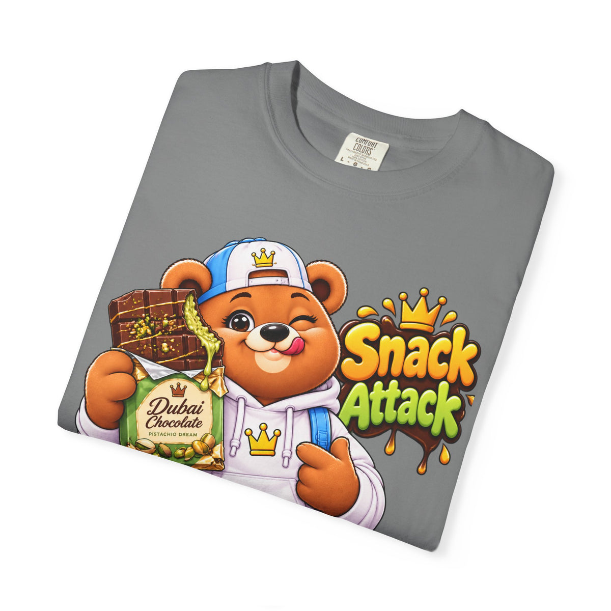Snack Attack Bear T-Shirt — Cute Skateboarder Graphic Tee