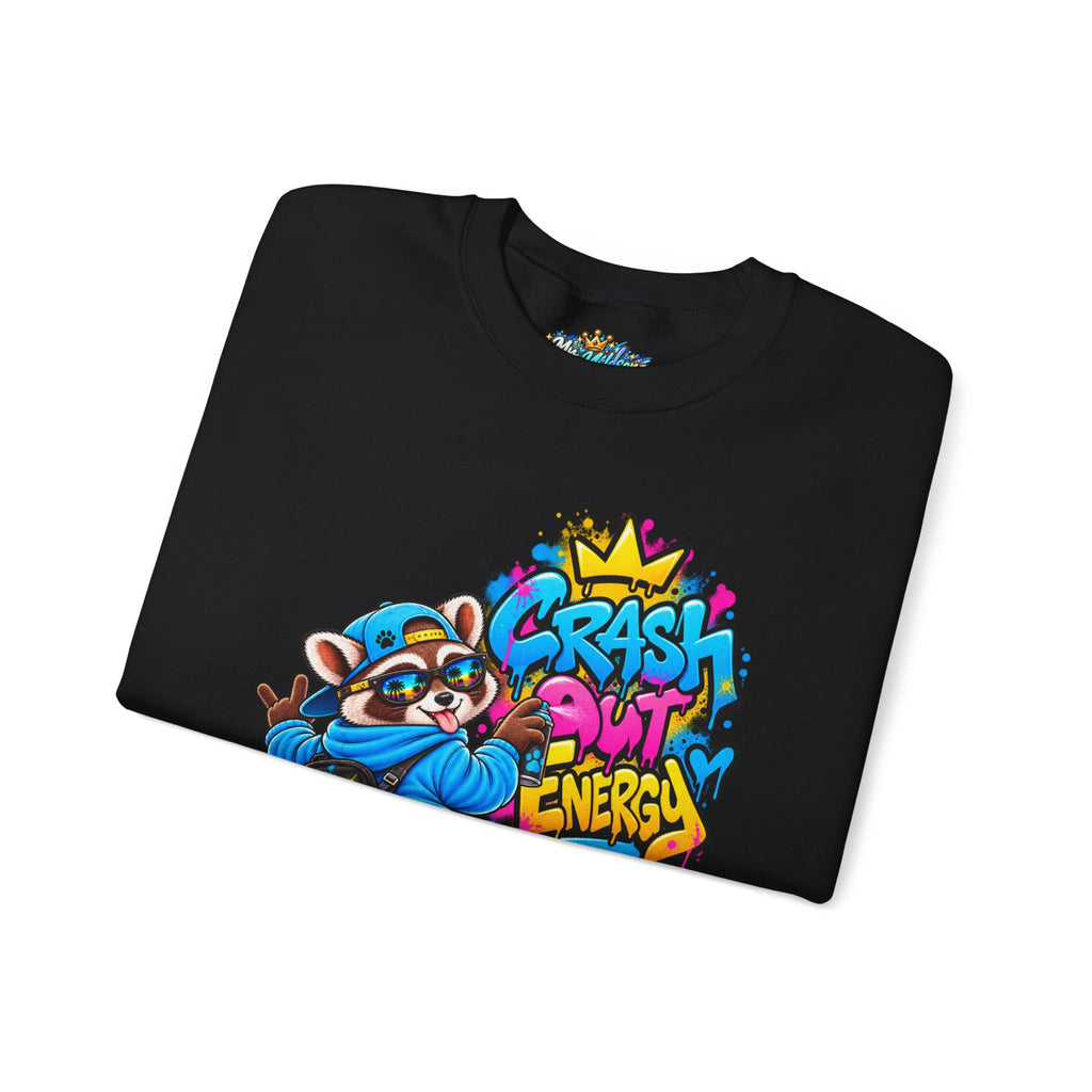 Crash Out Energy Crewneck Sweatshirt — Urban Raccoon Streetwear