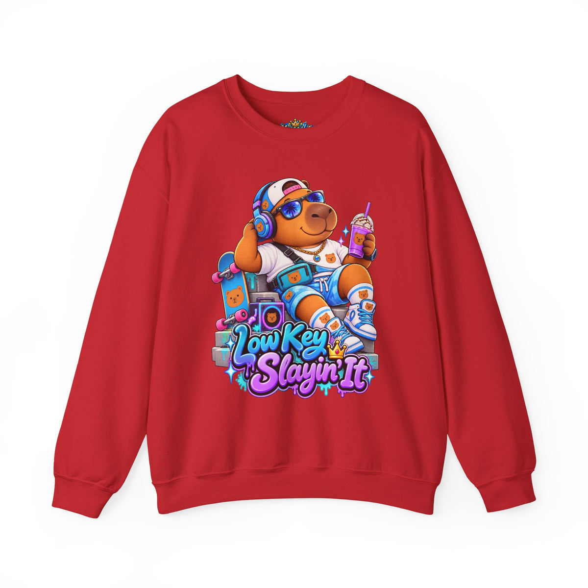 Sonny Capybara Graphic Sweatshirt — "Low Key Slayin' It"