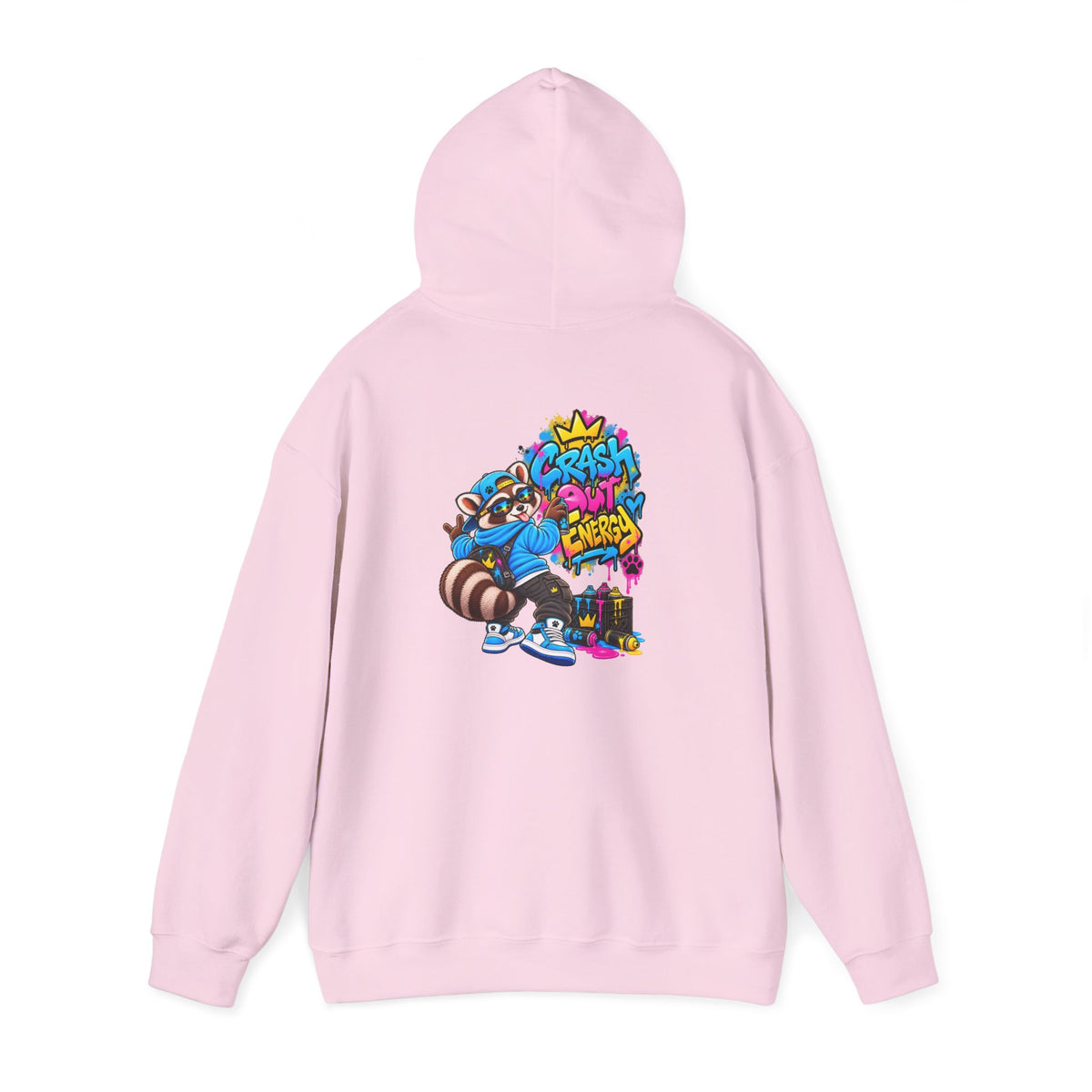 Raccoon Street Art Hoodie – 'Bright Energy' Graffiti Graphic Sweatshirt
