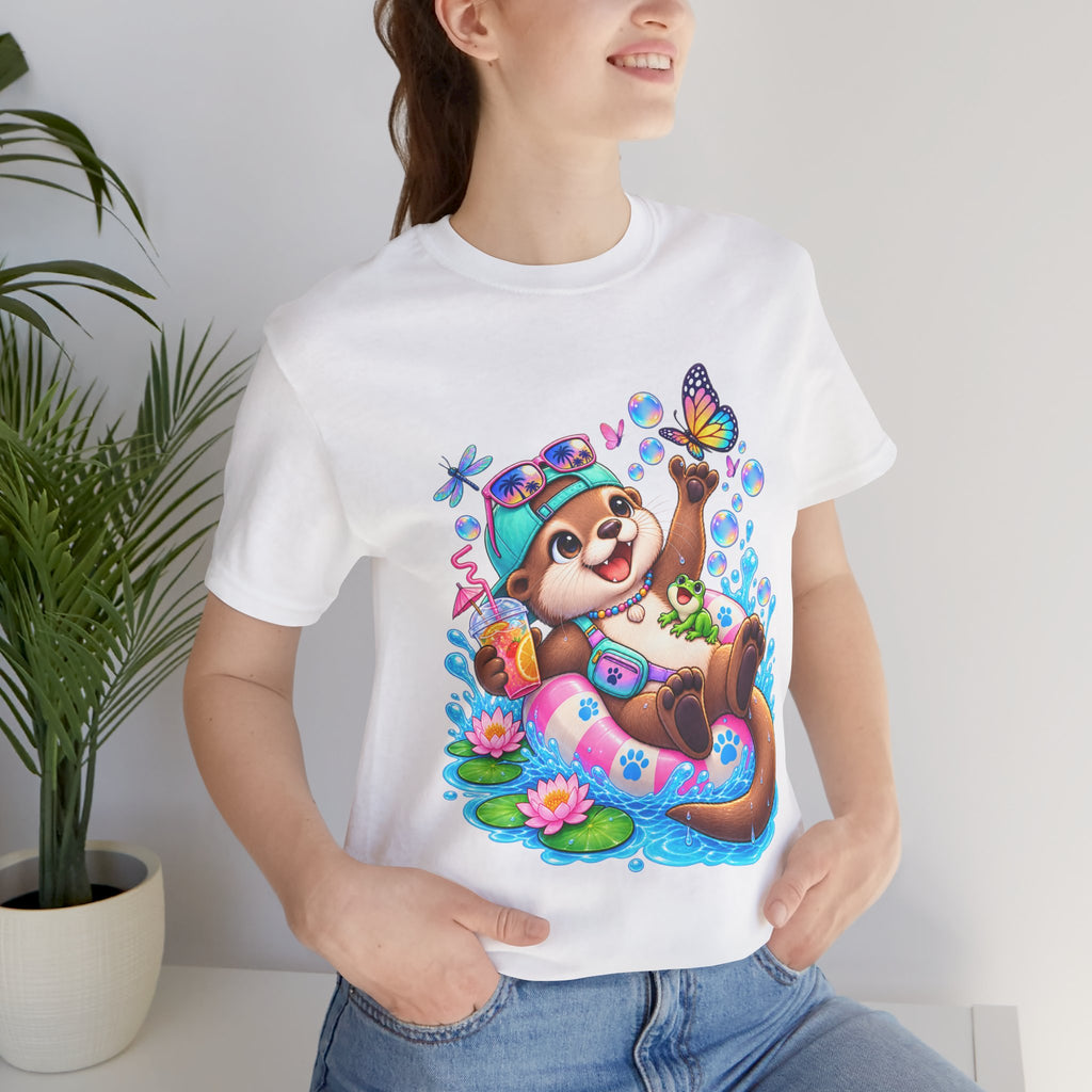 Otter Floatie T-Shirt — Cute Summer Otter with Butterfly Tee