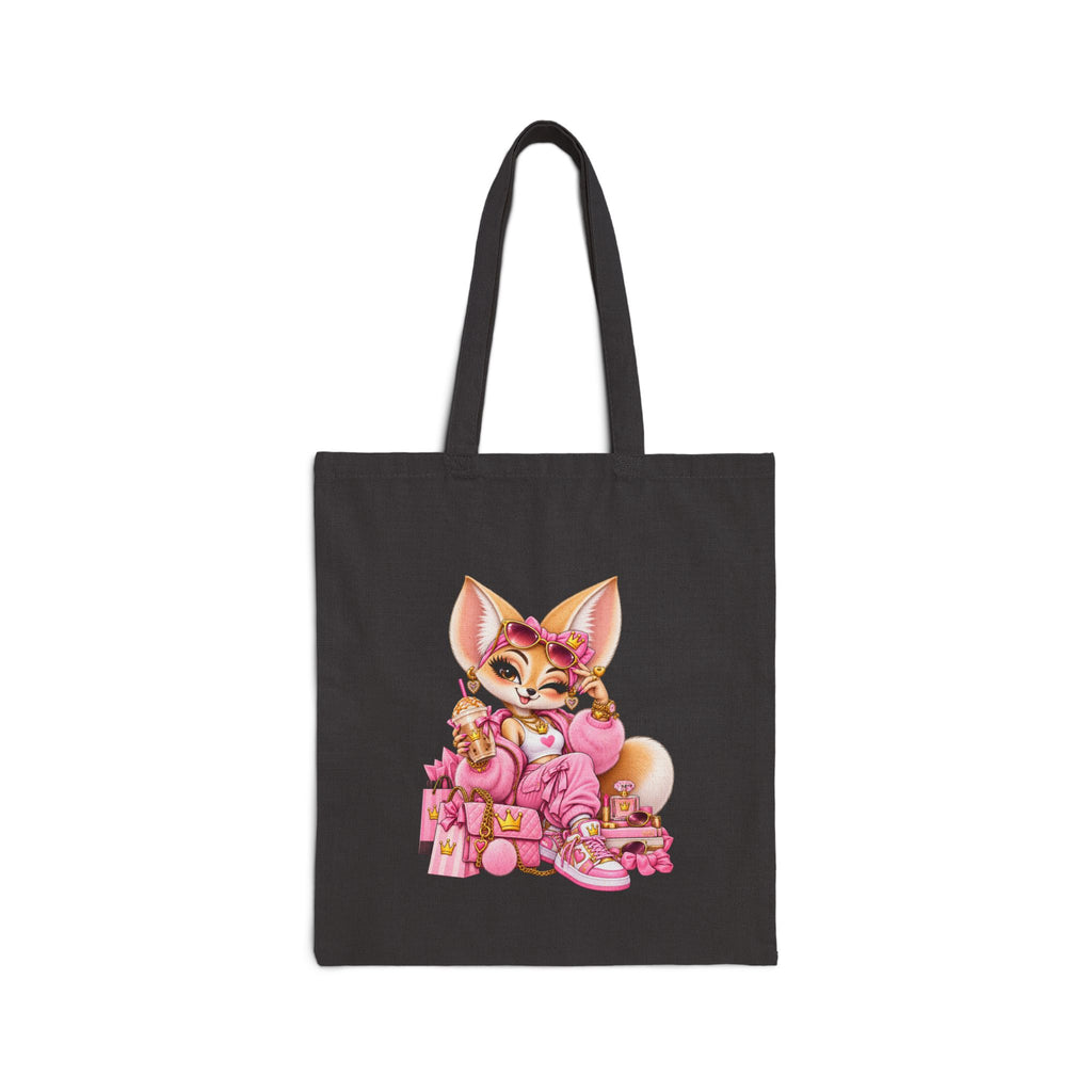 Cute Pink Fennec Fox 'Babe' Cotton Canvas Tote Bag
