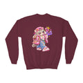 Youth Crewneck Sweatshirt — Cute Cat 'So Sus' Streetwear Graphic