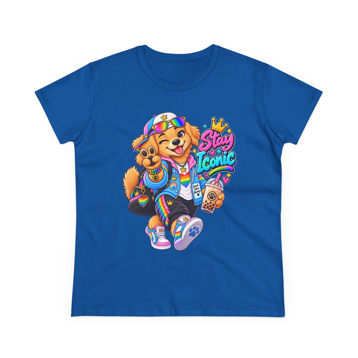 Stay Iconic Dog Graphic Tee — Cute Retro Teddy Bear Design