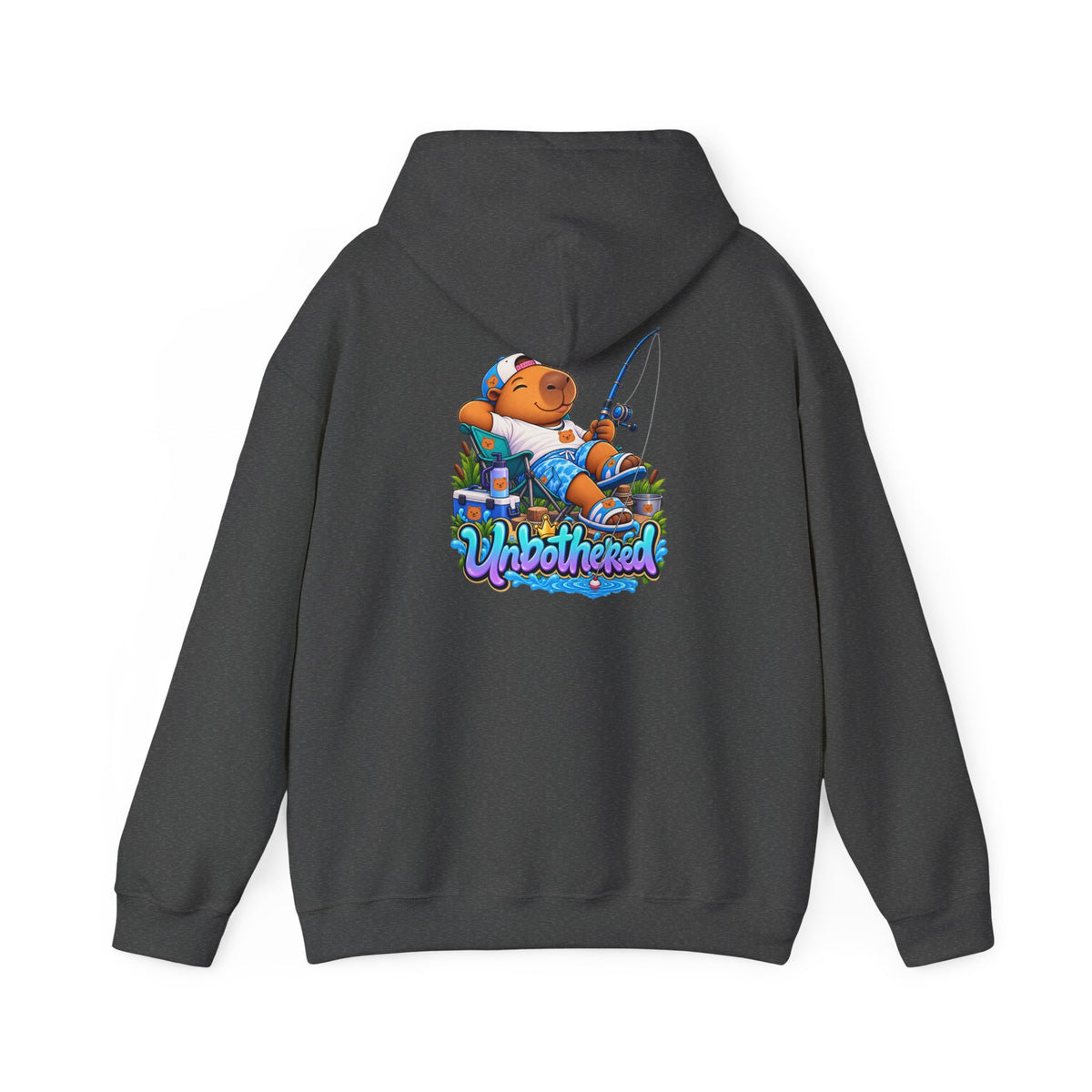 Relaxing Unbothered Capybara Hoodie – Chill Vibes Graphic Sweatshirt