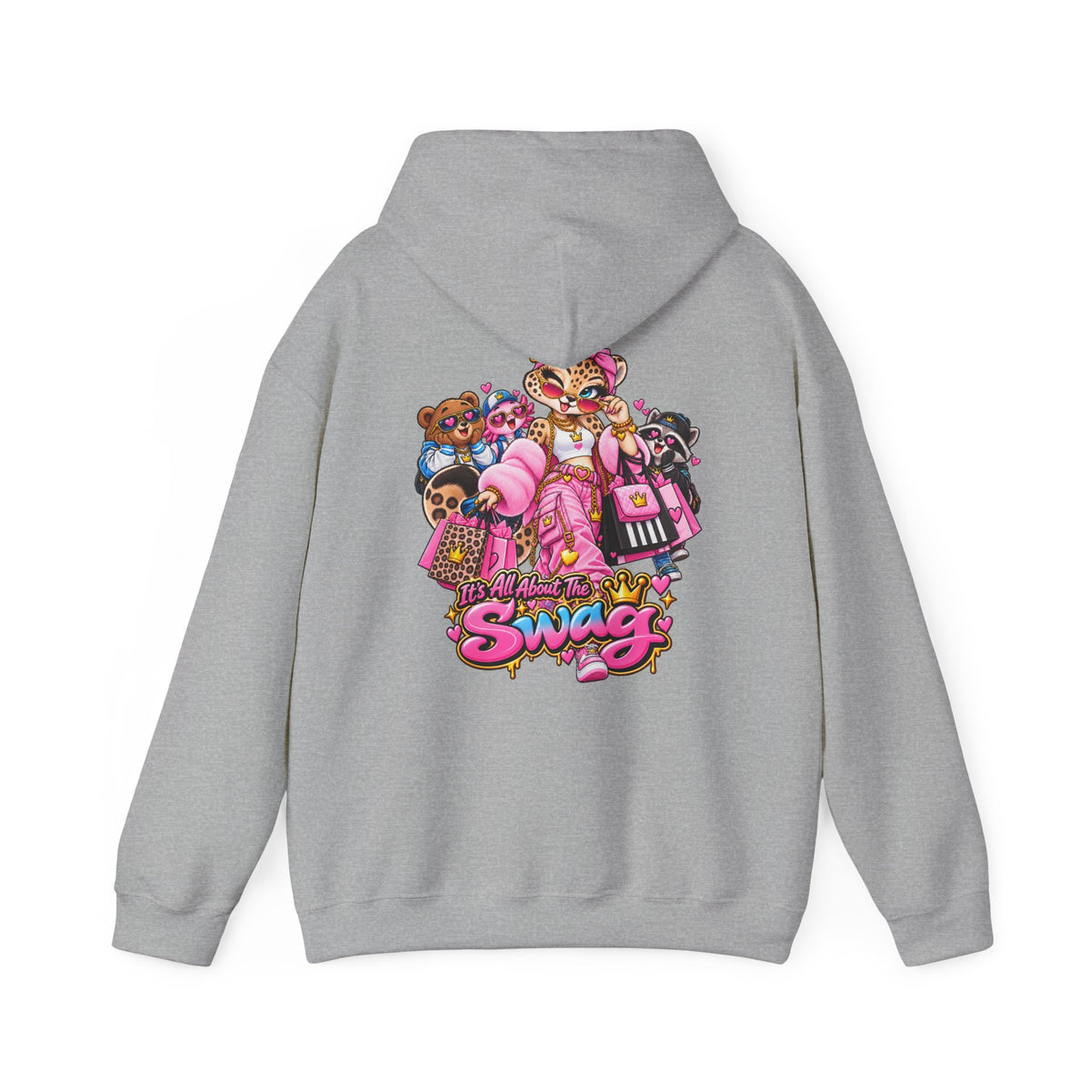 Pink Leopard Swag Hoodie — Cute Kawaii Animal Graphic Pullover