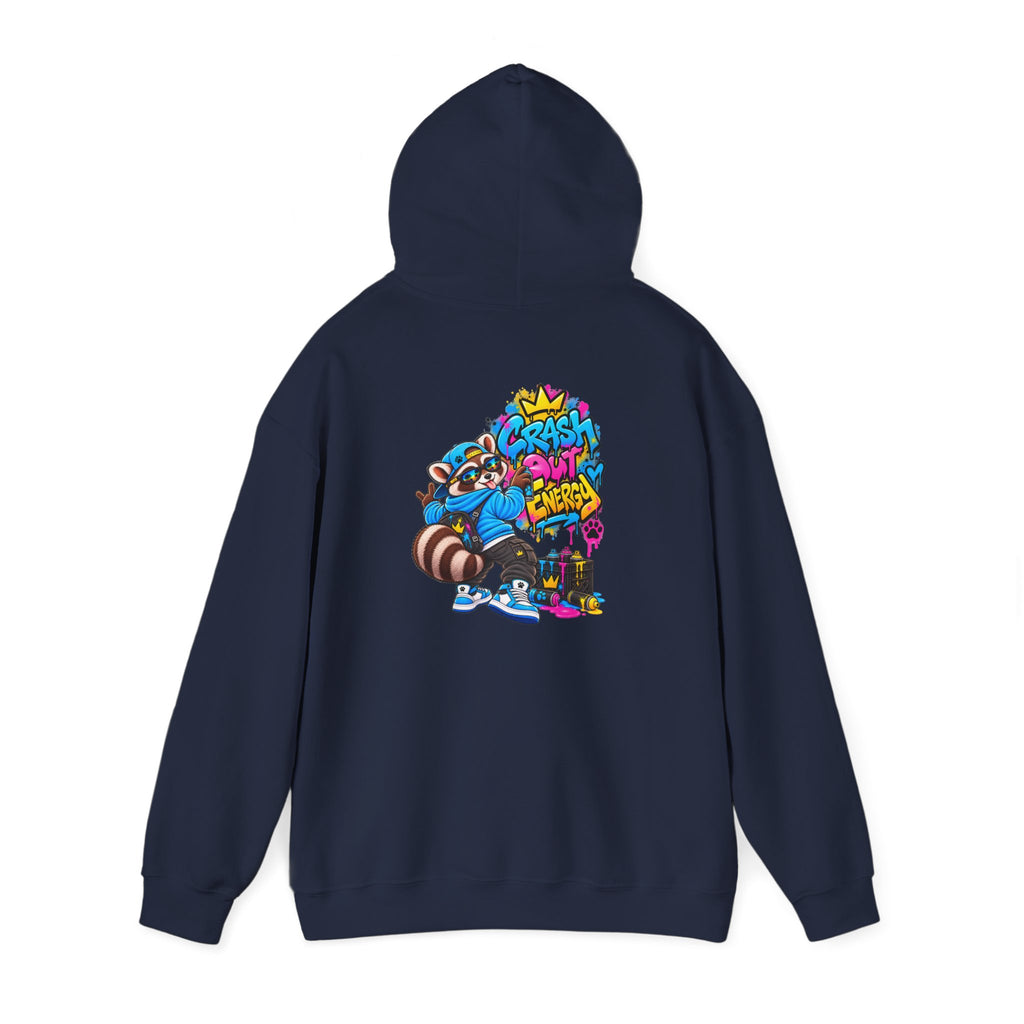 Raccoon Street Art Hoodie – 'Bright Energy' Graffiti Graphic Sweatshirt