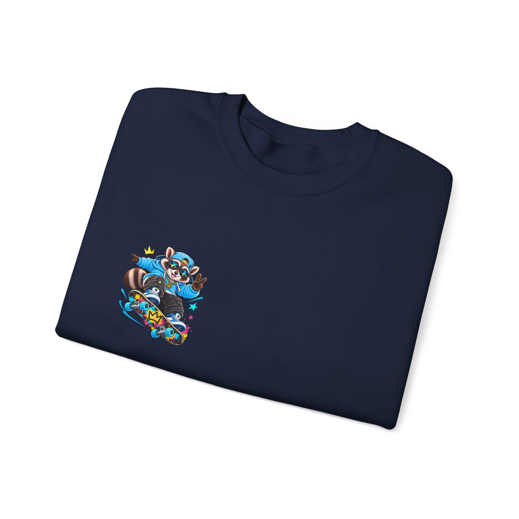 Whimsical Blue Cat Galaxy Crewneck Sweatshirt