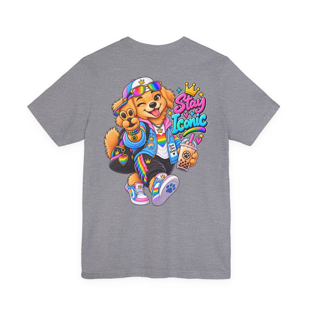 Cute Cartoon Big Personality Dog Tee — Trendy Boba Lover Graphic T-Shirt