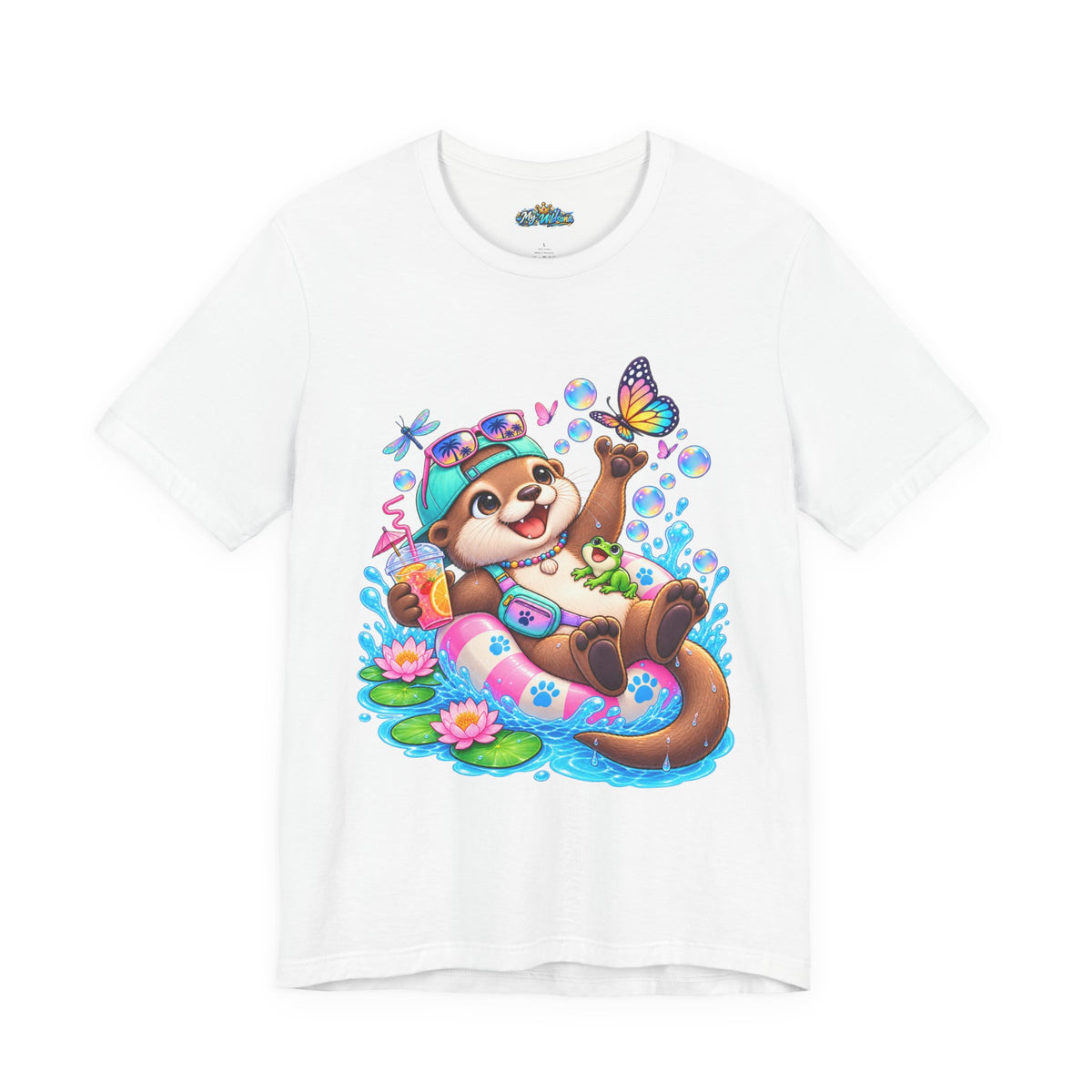 Otter Floatie T-Shirt — Cute Summer Otter with Butterfly Tee