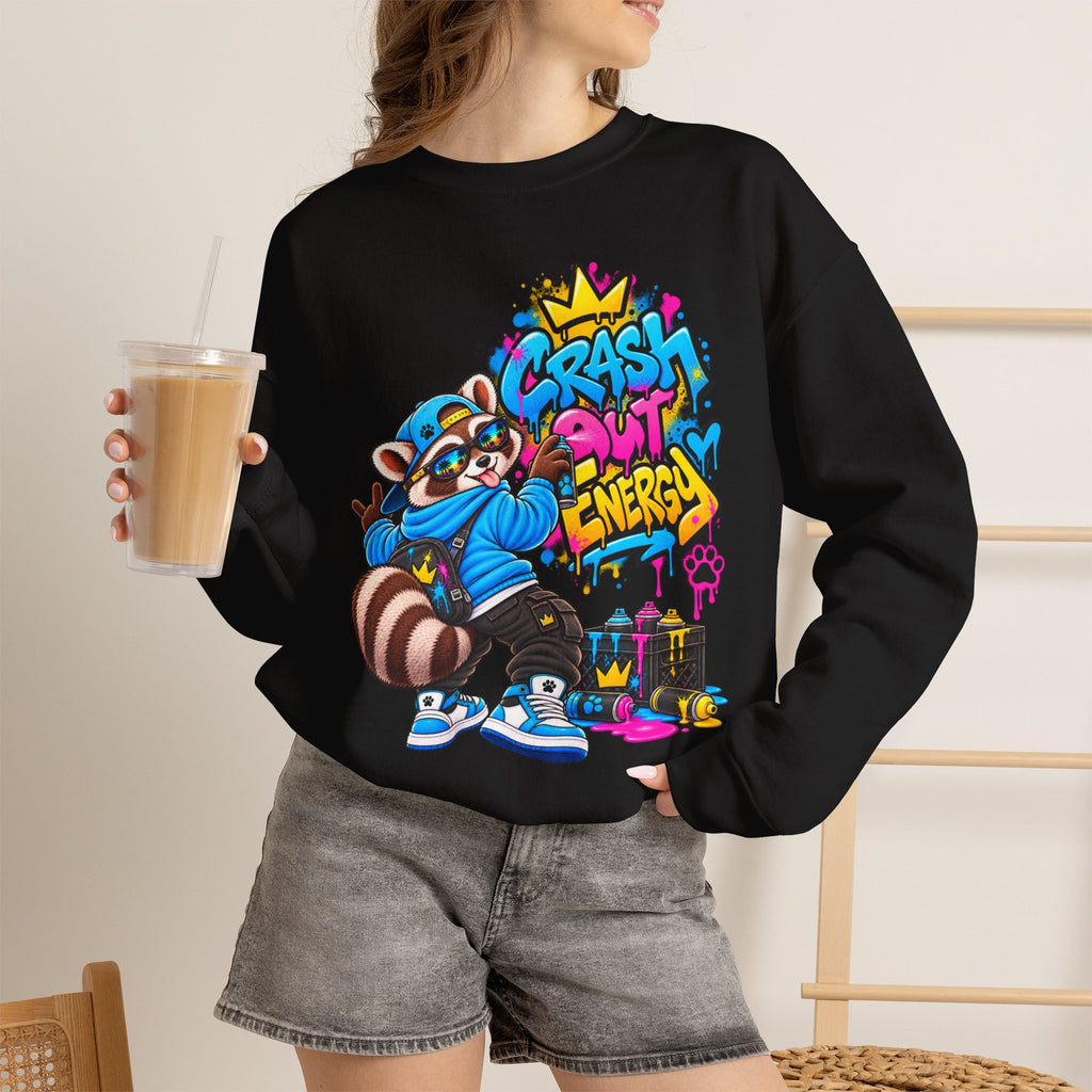 Crash Out Energy Crewneck Sweatshirt — Urban Raccoon Streetwear