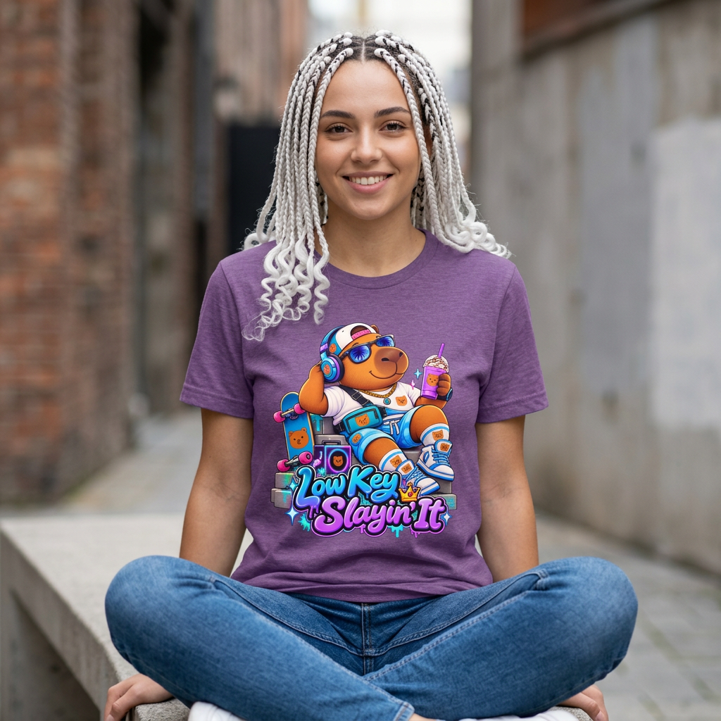 Low Key Slayin' It Capybara T-Shirt