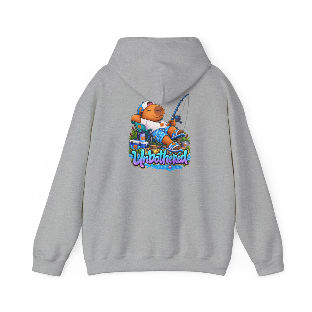 Relaxing Unbothered Capybara Hoodie – Chill Vibes Graphic Sweatshirt