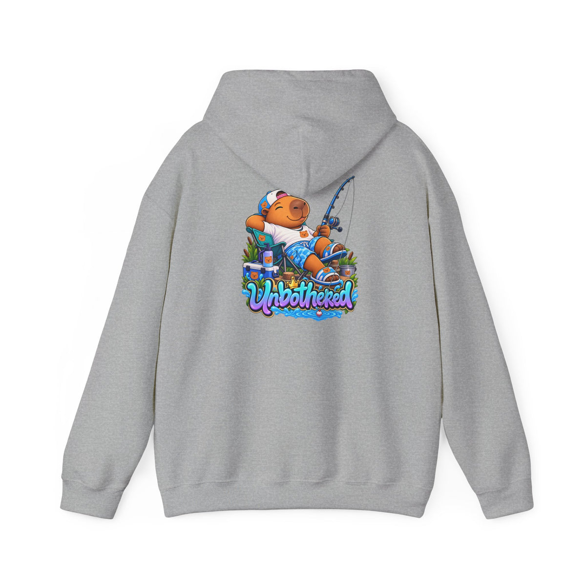 Relaxing Unbothered Capybara Hoodie – Chill Vibes Graphic Sweatshirt