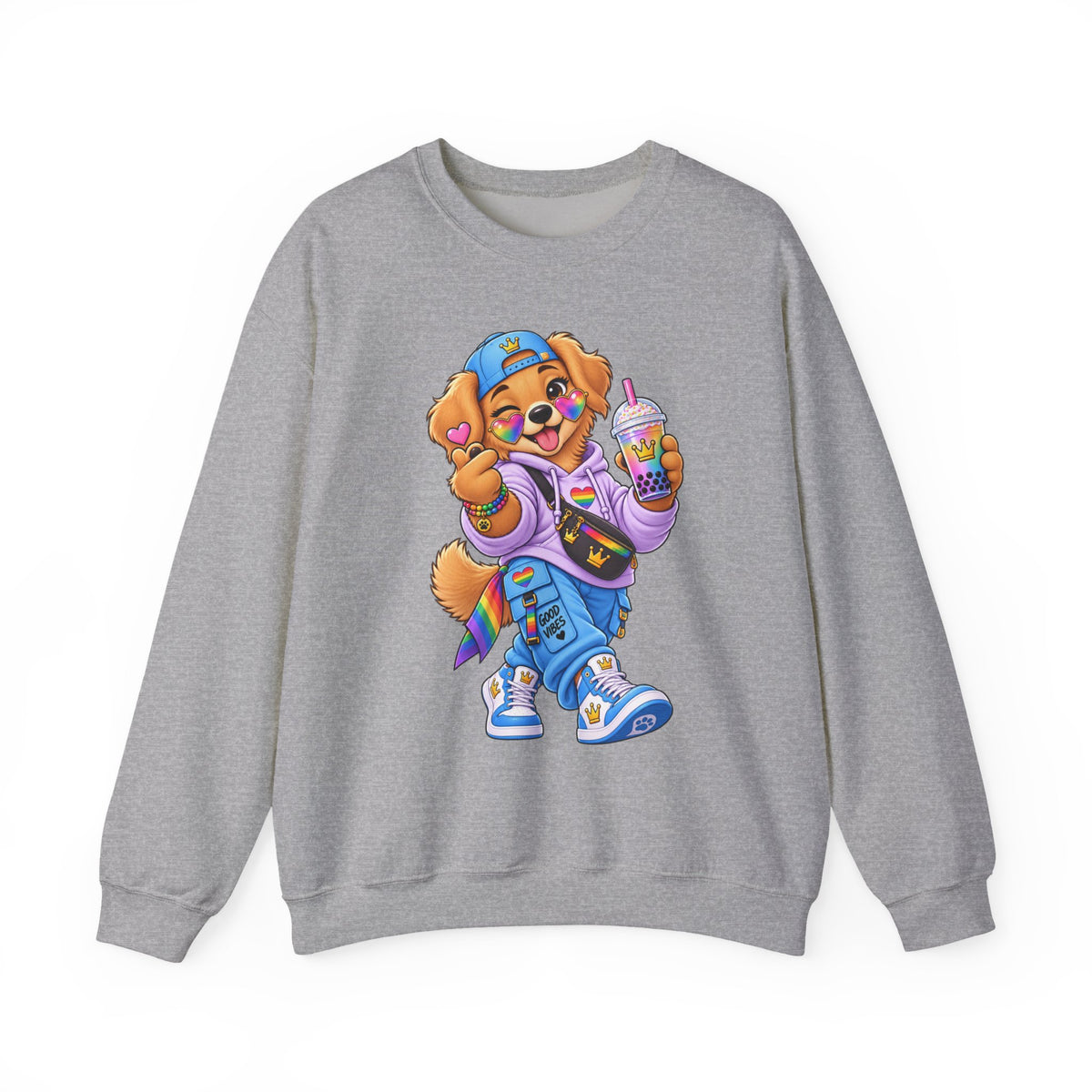 Cute Big Personality Hip-Hop Dog Crewneck Sweatshirt