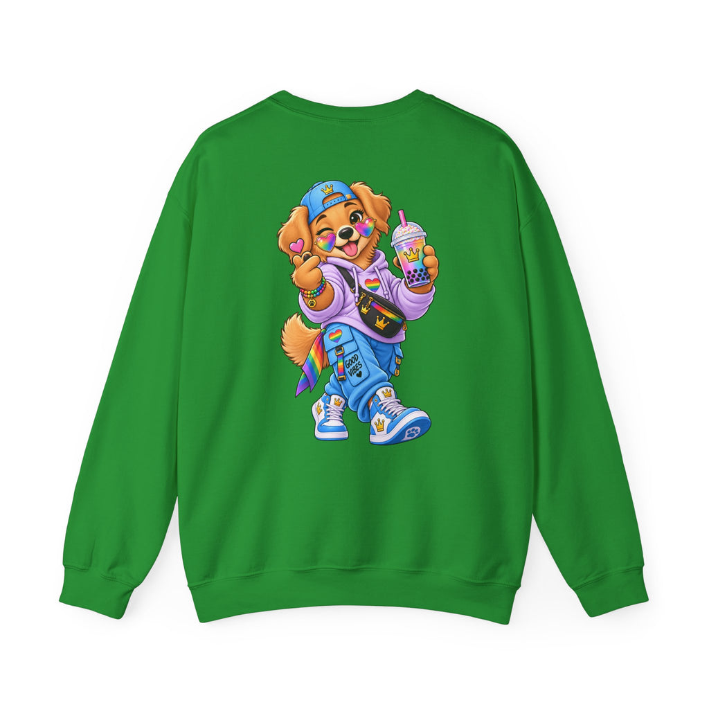 Graphic Sweatshirt — 'My Wildsona' Cute Colorful Dog with Big Personality Character Crewneck