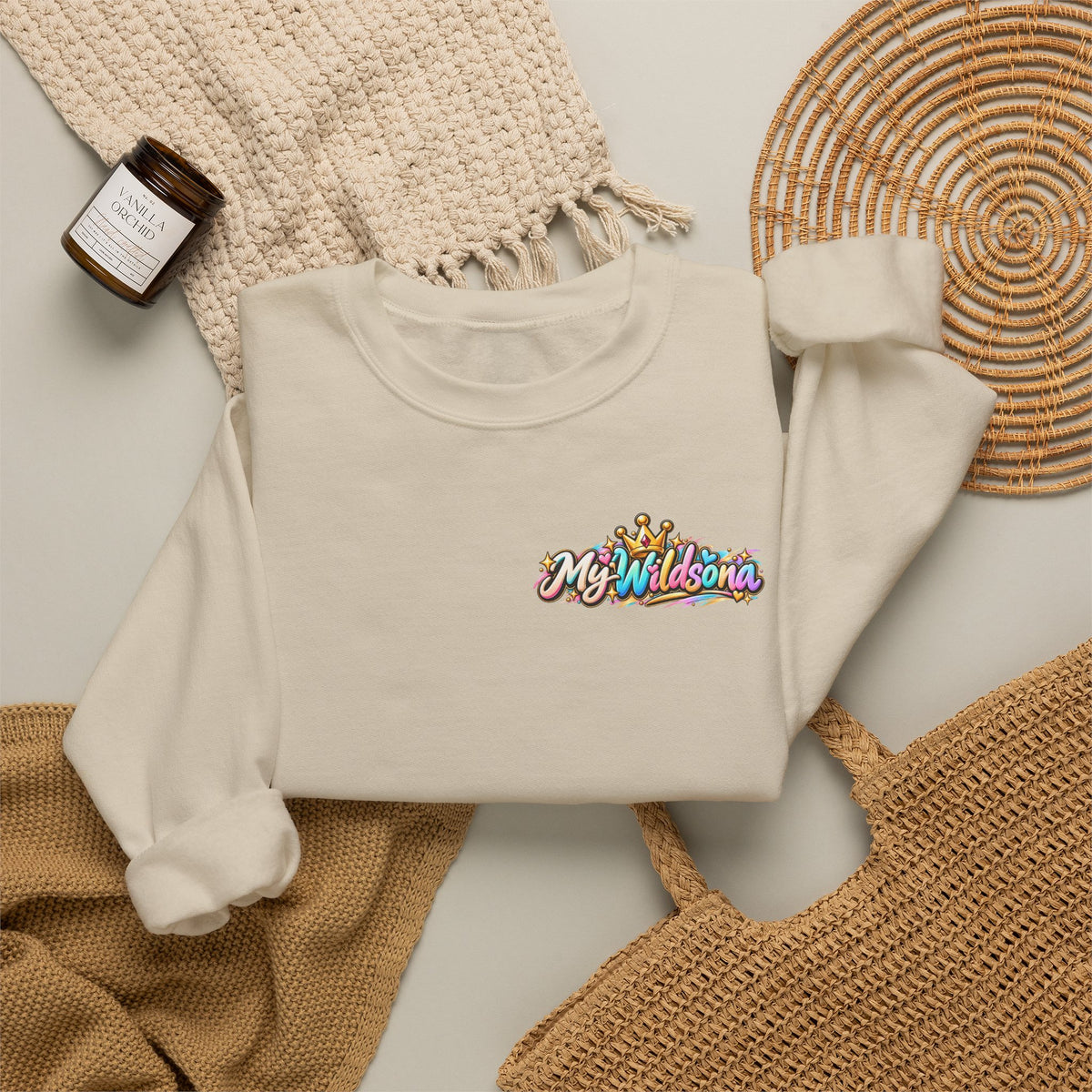 Graphic Sweatshirt — 'My Wildsona' Cute Colorful Dog with Big Personality Character Crewneck