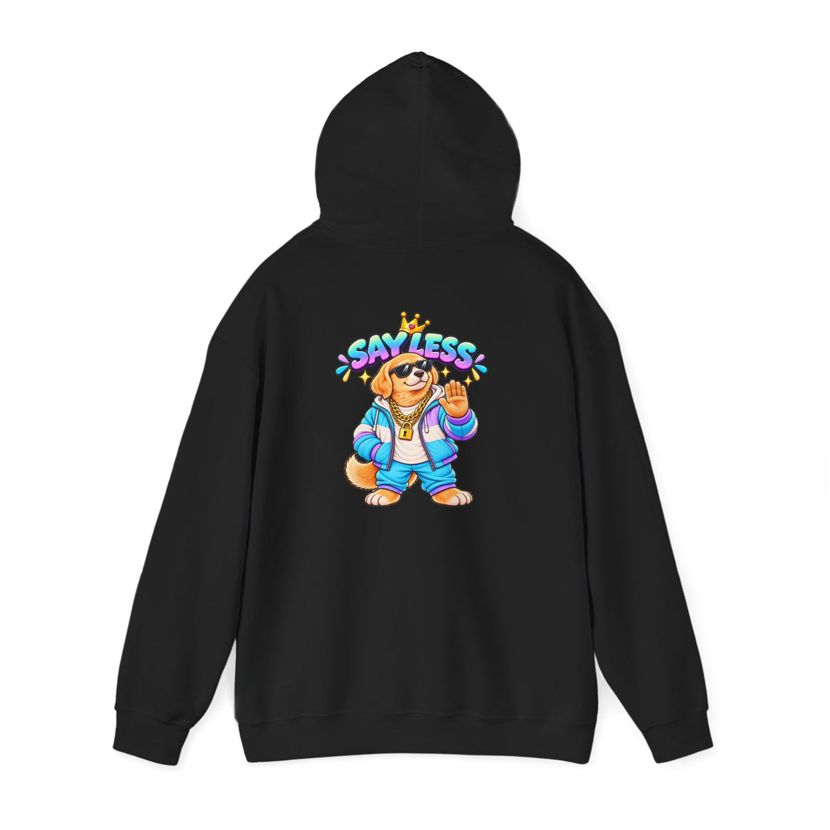 Say Less Golden Retriever Hoodie — Retro Cartoon Streetwear Pullover