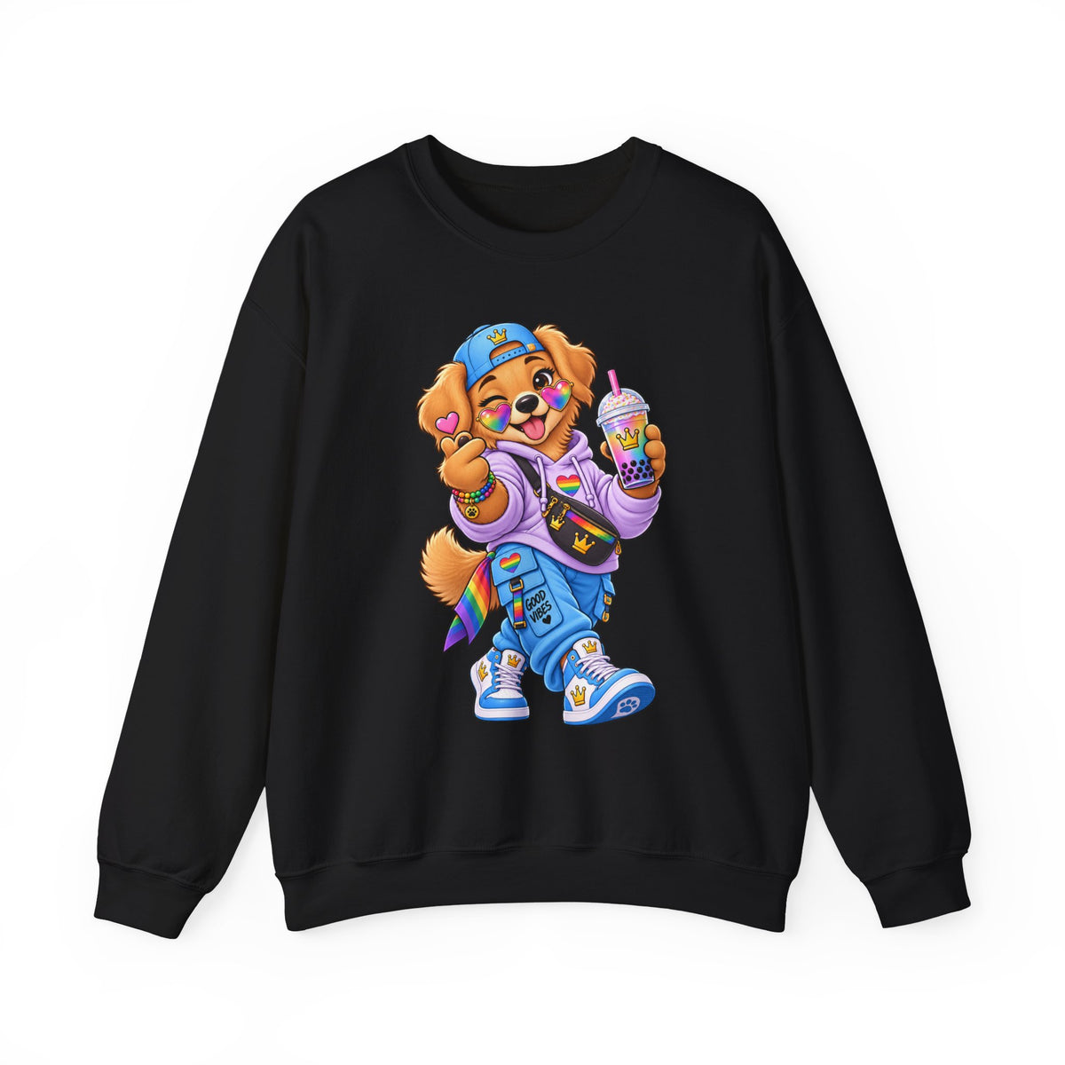 Cute Big Personality Hip-Hop Dog Crewneck Sweatshirt