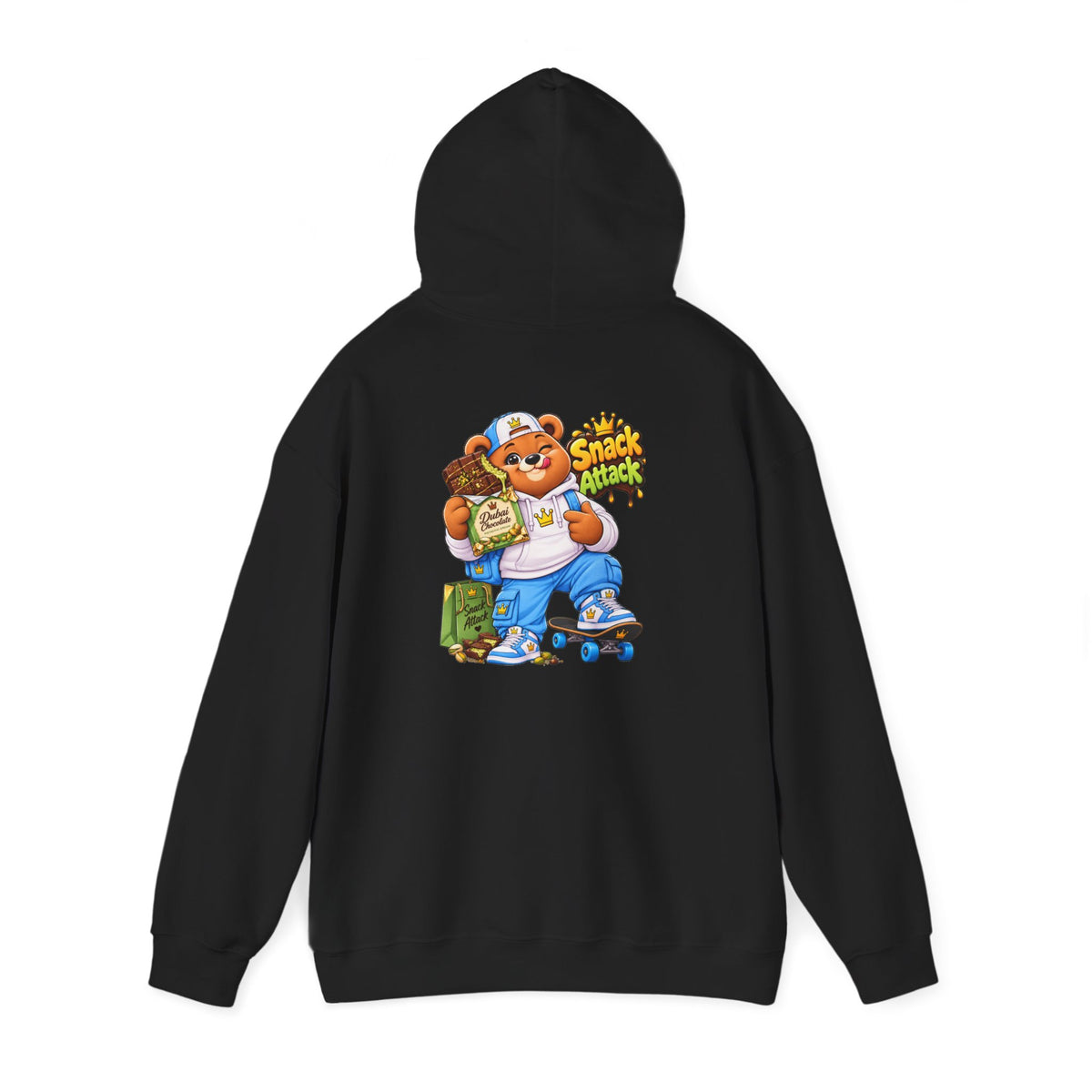 Snack Attack Hoodie — Streetwear Cartoon Money & Chips Graphic Hooded Sweatshirt