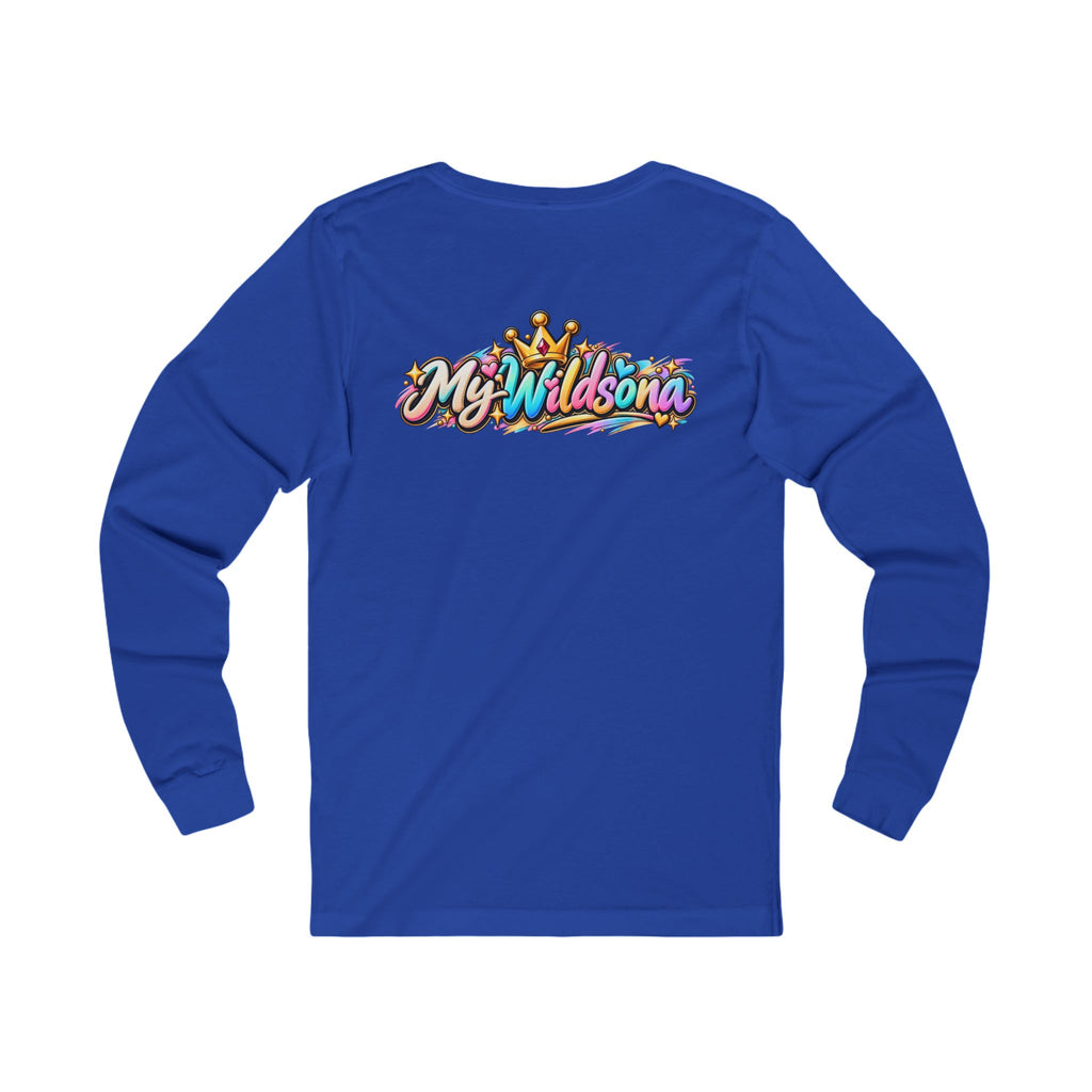 Cartoon Dog Graphic Long Sleeve Tee — "My Wildsona" Colorful Streetwear