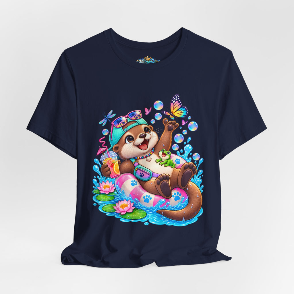 Otter Floatie T-Shirt — Cute Summer Otter with Butterfly Tee