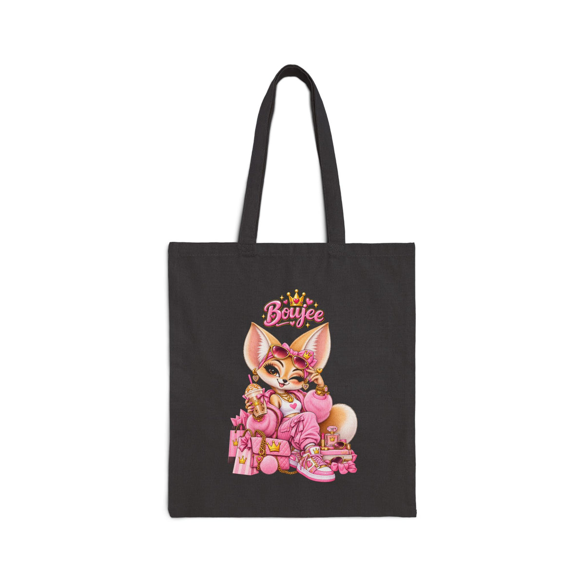 Cute Pink Fennec Fox 'Babe' Cotton Canvas Tote Bag