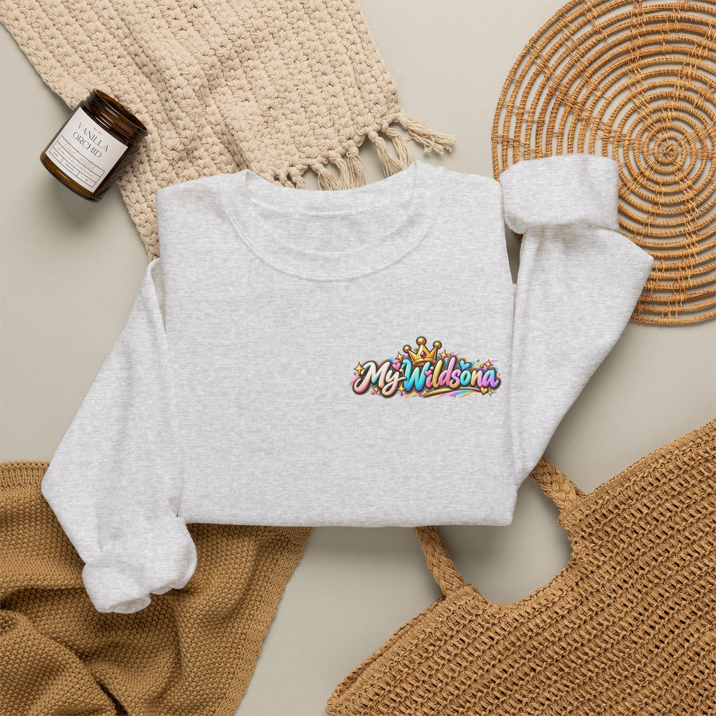Graphic Sweatshirt — 'My Wildsona' Cute Colorful Dog with Big Personality Character Crewneck