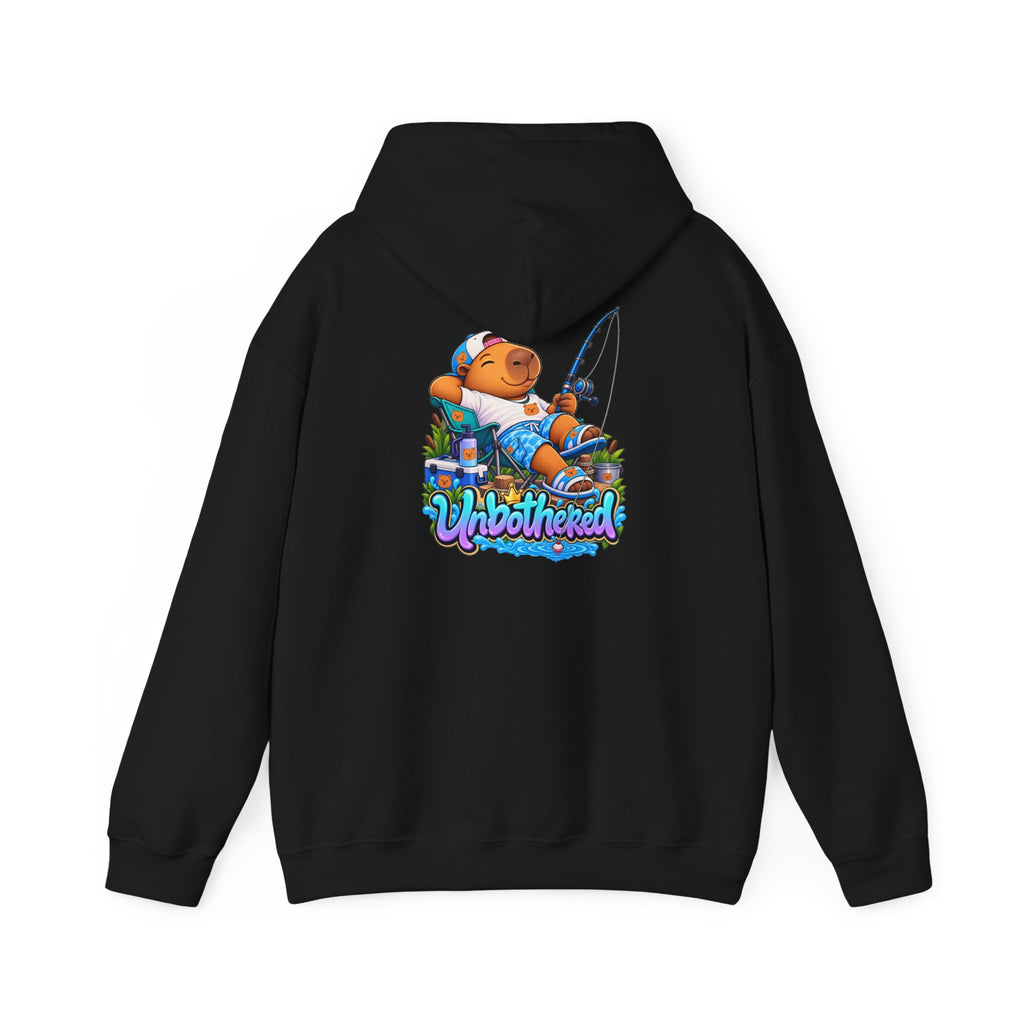 Relaxing Unbothered Capybara Hoodie – Chill Vibes Graphic Sweatshirt